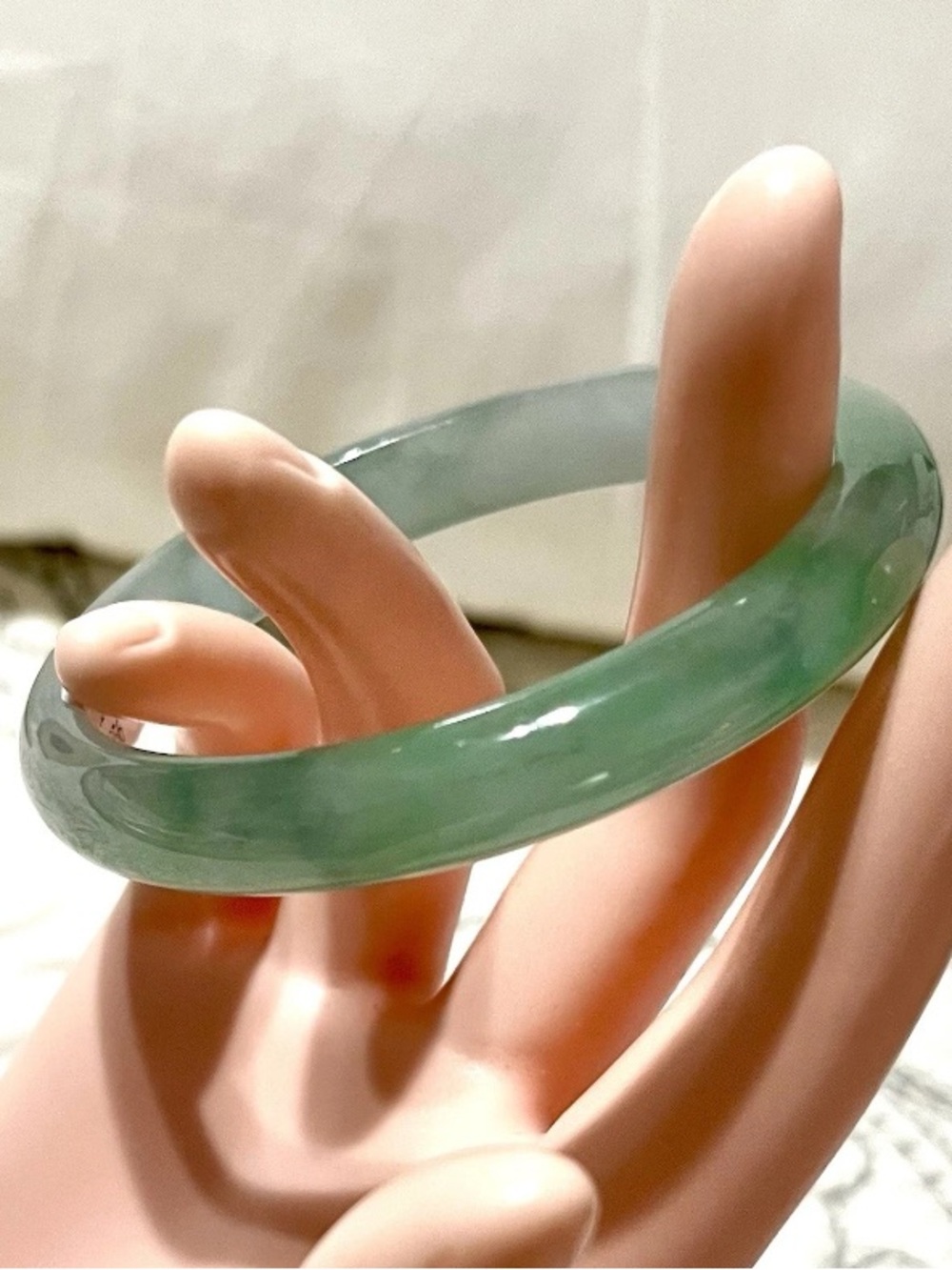 Beautiful Natural Green Jade Jadeite Gemstone Bangle Bracelet 59mm NEW 201420